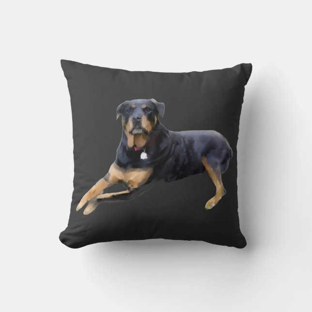 Majestätisk Rottweiler: Sinnesro i Styrka Kudde (Framsida)