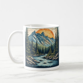 Majestätisk Skogs Sjö Naturfotografi Kaffemugg