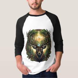 Majestätisk Skogshjort Natur Vilda Djur Konst T Shirt