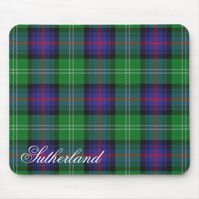 Majestätisk skotsk klan Sutherland-tartan Musmatta (Framsidan)