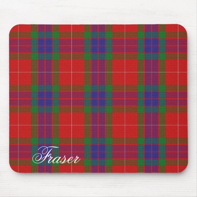 Majestätisk skotsk klanFraser Tartan Musmatta (Framsidan)