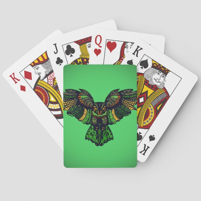 Majestätisk smaragduggla casinokort (Baksidan)