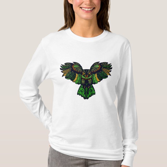 Majestätisk smaragdugglor t shirt (Framsida)
