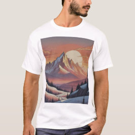 Majestätisk snöig bergslandskaps konst t shirt