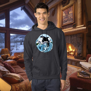 Majestätisk späckhuggare blå vågor havet hoodie