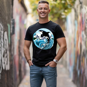 Majestätisk späckhuggare blå vågor havet t shirt