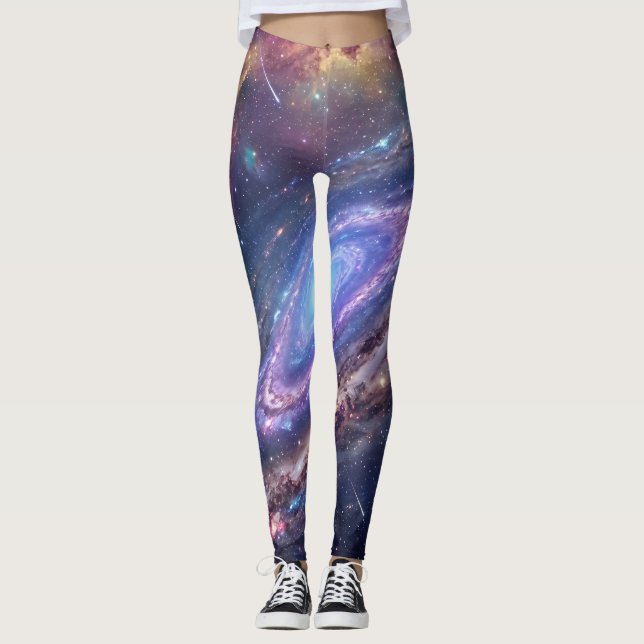 Majestätisk spiralgalax Universum Leggings (Framsida)