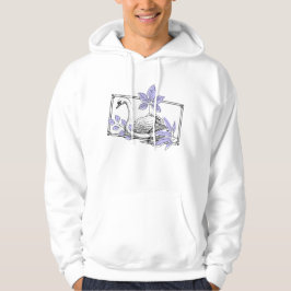 Majestätisk svan och lavendelblad - Linjär illustr Hoodie