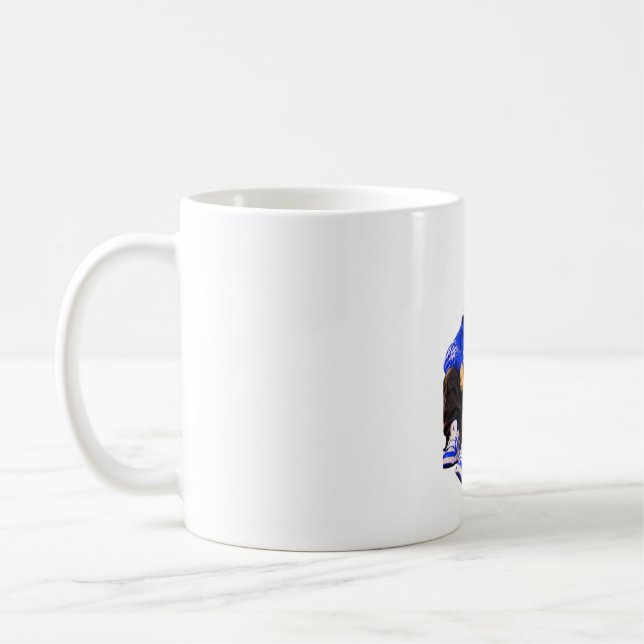 Majestätisk svart häst siluett kaffemugg (Vänster)