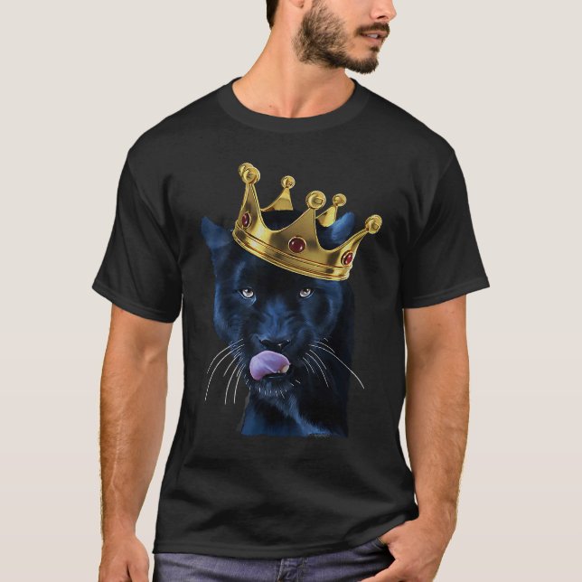 Majestätisk svart jaguar panter t shirt (Framsida)