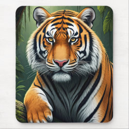 Majestätisk tiger i djungel musmatta