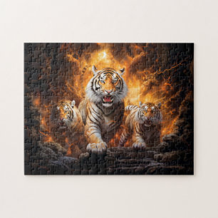 Majestätisk Tiger Kinesisk Zodiakkonst Pussel