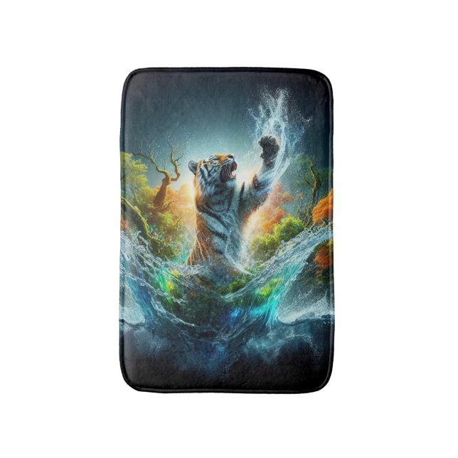 Majestätisk Tiger Splash Fantasy Vilda Djur Natur Badrumsmatta (Framsidan (Vertikal))