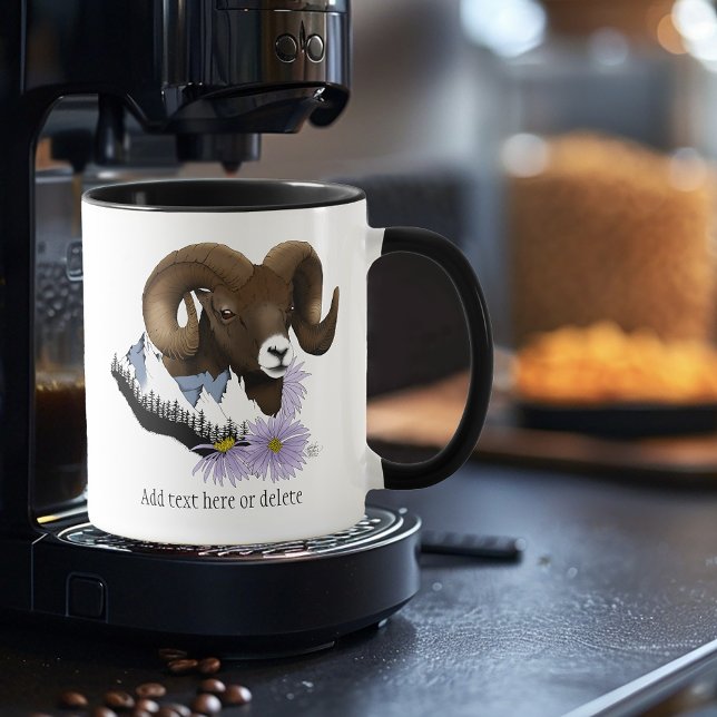 Majestätisk Tjur av Brunfärgad Tjockhornsfår Älgbe Mugg (Skapare uppladdad)