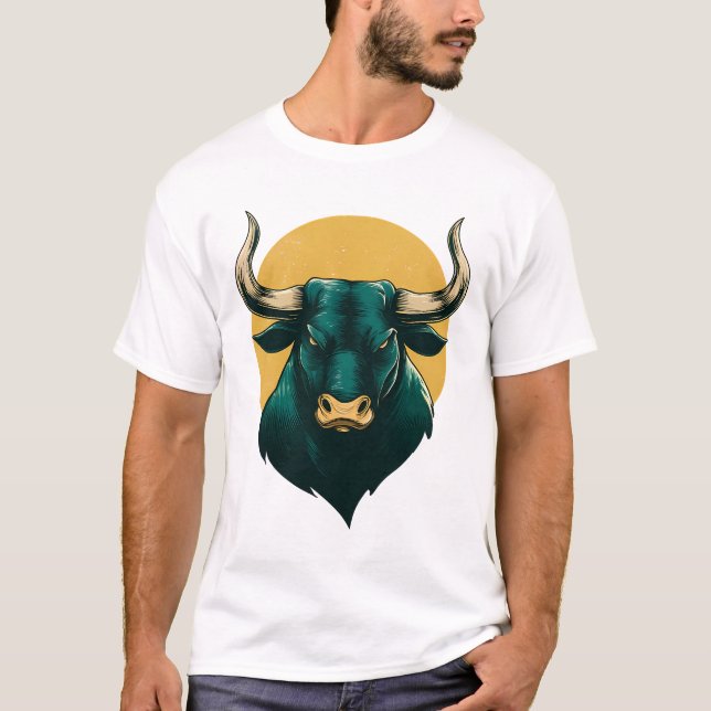 majestätisk tjur grafisk tee (Framsida)