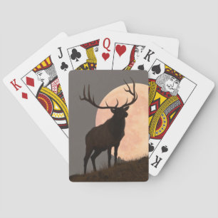 Majestätisk tjurälg och fullmånelöneförhöjning spel kort
