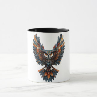 Majestätisk tribal uggla konst kaffemug mugg