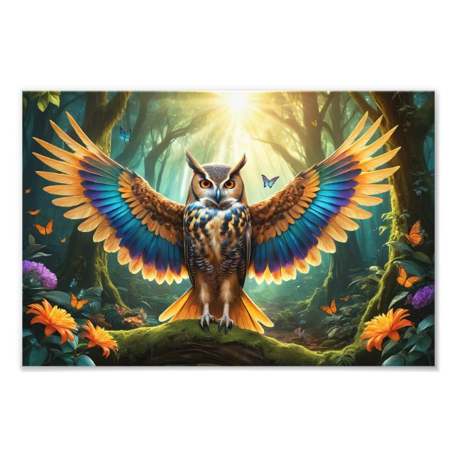 Majestätisk Uggla Fenix Hybrid Fototryck (Framsidan)