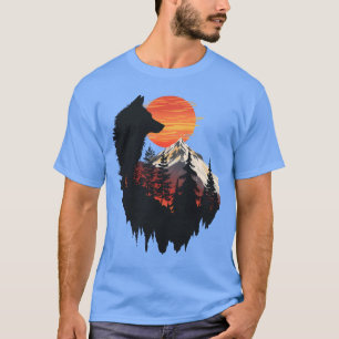 Majestätisk varg bergsdiskant grafisk t-shirt