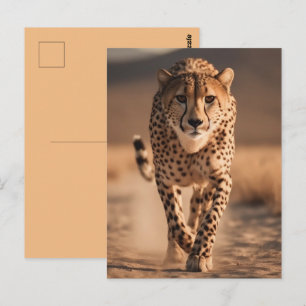 Majestätisk vild gepard som springer Foto Vykort