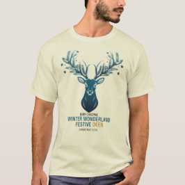 Majestätisk Vintervilda Hjort Julkläder T Shirt