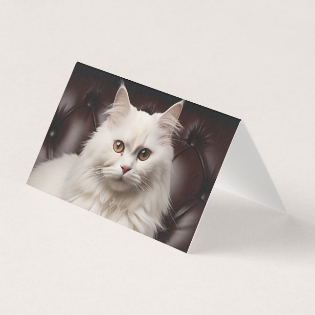 Majestätisk vit katt kort (Framsida)