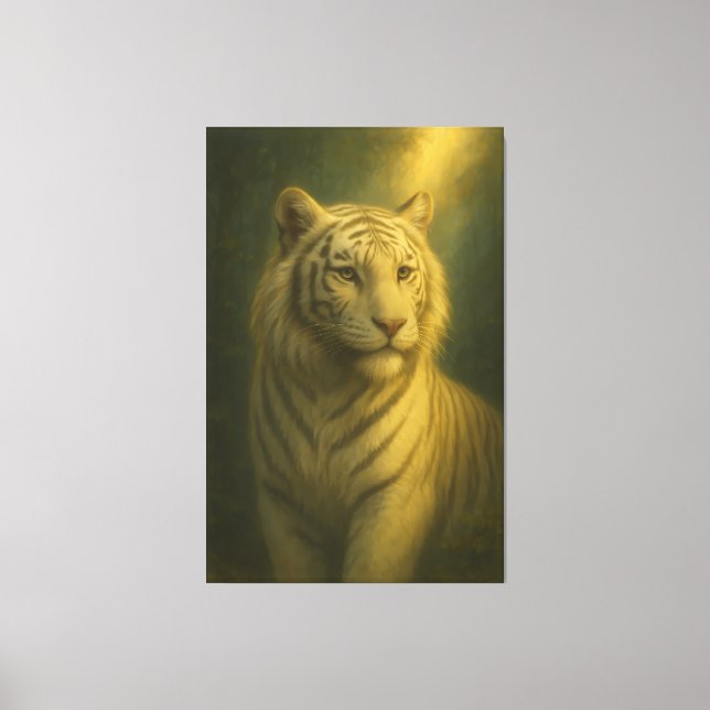Majestätisk vit tiger – Finkonsttryck Canvastryck (Framsida)