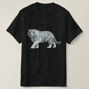 Majestätisk vit tiger konstnärlig grafik svart t-s t shirt
