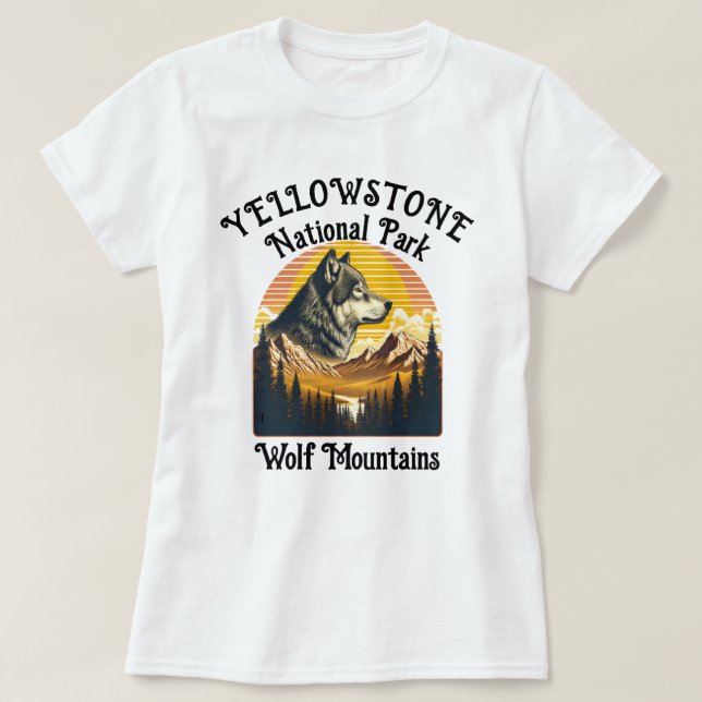 Majestätisk Yellowstonevarg T Shirt (Design framsida)