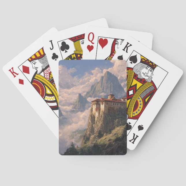 Majestätiska Bergssoluppgångsspelkort Casinokort (Baksidan)