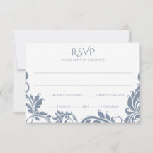 Majestätiska blad RSVP vykort | Damblå