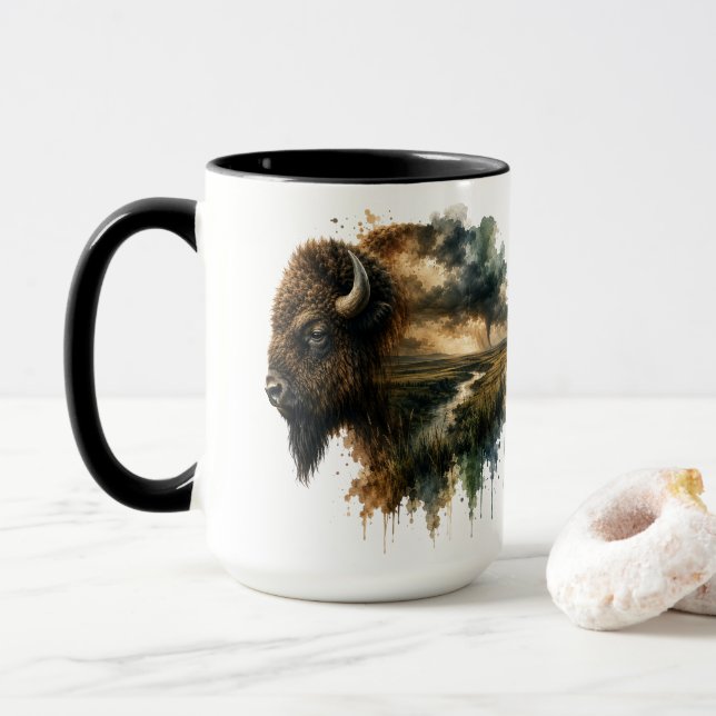 Majestätiska djur dubbelexponering mugg (Med munk)