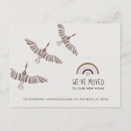 Majestätiska gäss Vi har flyttat till vårt nya hem Meddelande Vykort