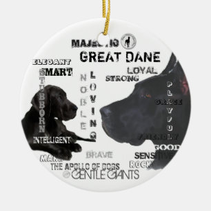 Majestätiska great dane julgransprydnad keramik