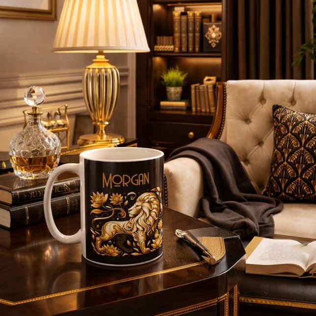 Majestätiska Guld Lejonet Kaffemugg (Skapare uppladdad)