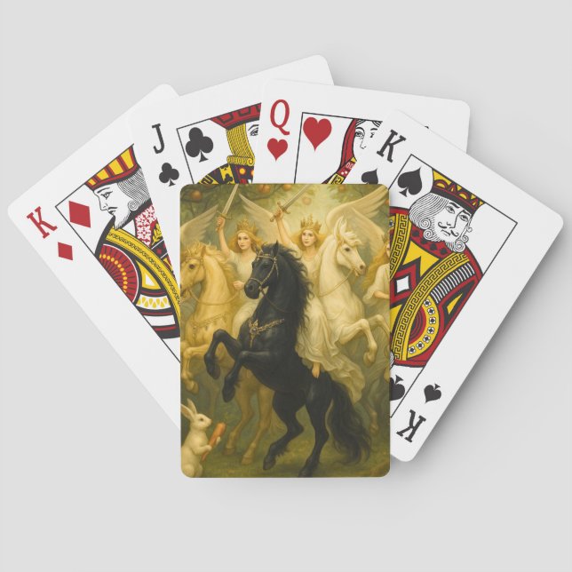 Majestätiska hästar och väktaränglar casinokort (Baksidan)