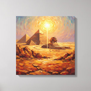 Majestätiska Kairo-pyramiderna och Sfinksen Canvas