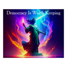 Majestätiska Lady Liberty Demokrati är värd att be