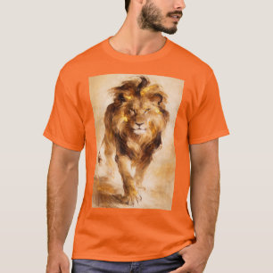 Majestätiskt Abstrakt Målning Med Gyllene Lejon Ly T Shirt