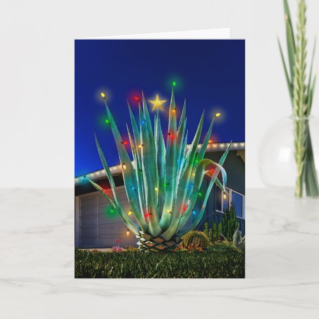 Majestätiskt Agave-sken Julkort Helgkort (Framsida)