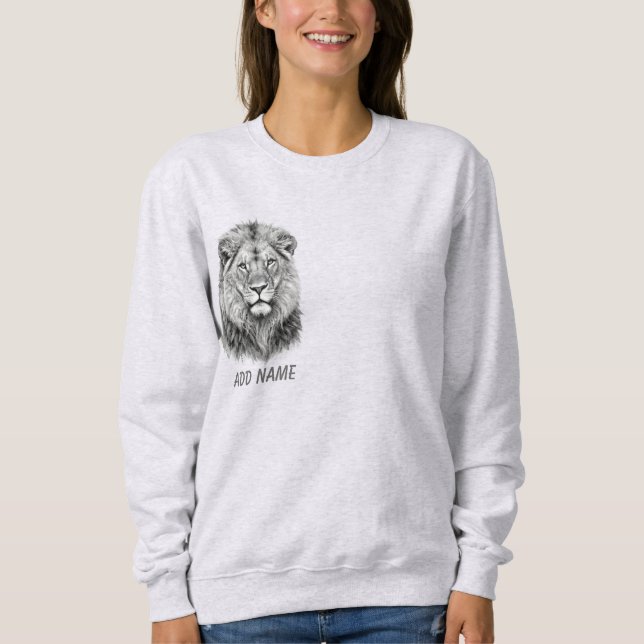 Majestätiskt enfärgat lejon t shirt (Framsida)