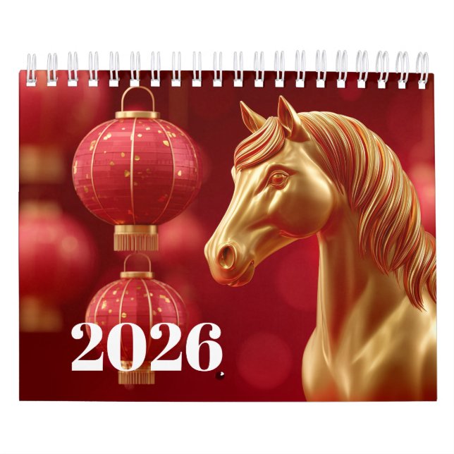 Majestätiskt Hästår 2026: Årstidernas Häst  Kalender (Omslag)