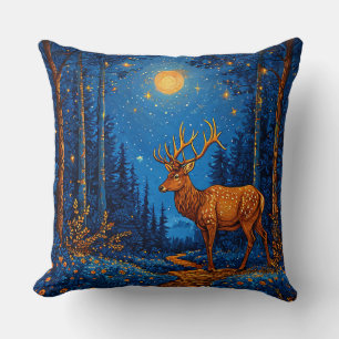 Majestätiskt hjort i förtrollad skogsnatur 🦌 kudde