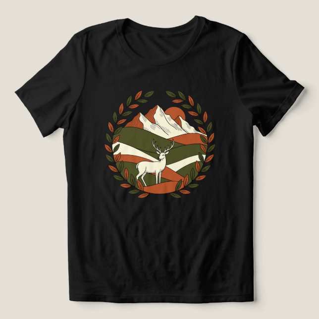 Majestätiskt hjortlandskap t shirt (Design Framsida)