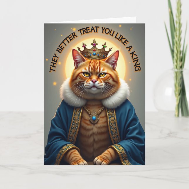 Majestätiskt kattfödelsedagskort kort (Framsida)