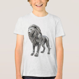 Majestätiskt keltiskt silverlejon med invecklad kn t shirt