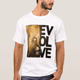 Majestätiskt Lejon Evolvera Delad Ansikte Motivera T Shirt