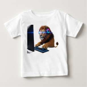 Majestätiskt Lejon Pro Gamer Iförd RGB Hörlurar Is T Shirt