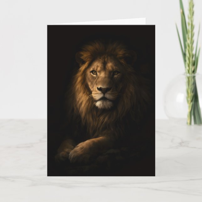 Majestätiskt Lejon Vykort (Framsida)