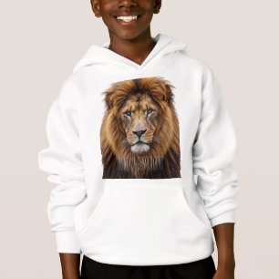 Majestätiskt Lejonansikte med Blå Ögon Vilda Dju T Shirt